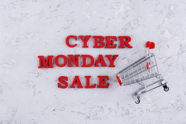 Bovenaanzicht cyber monday assortiment