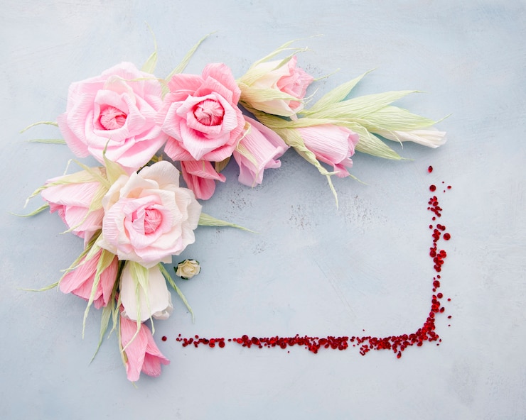 Gratis Foto bovenaanzicht decoratief bloemenframe