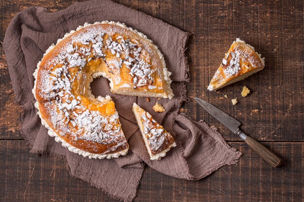 Bovenaanzicht Epiphany Day Food Arrangement