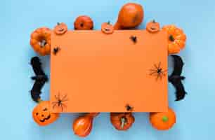 Gratis foto bovenaanzicht griezelig halloween elementen collectie