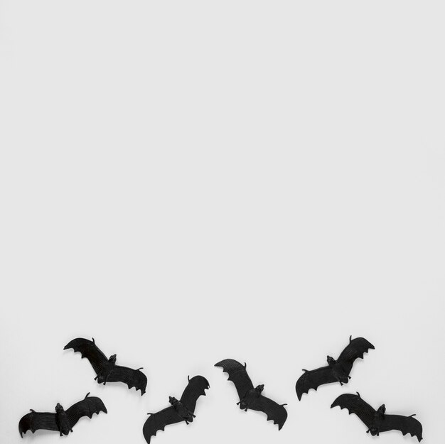 Bovenaanzicht griezelig halloween vleermuizen met kopie ruimte