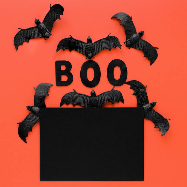 Gratis foto bovenaanzicht griezelig halloween vleermuizen