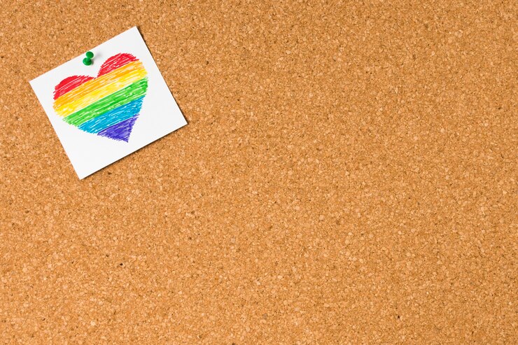 Gratis Foto bovenaanzicht hart in regenboogkleuren met kopie ruimte