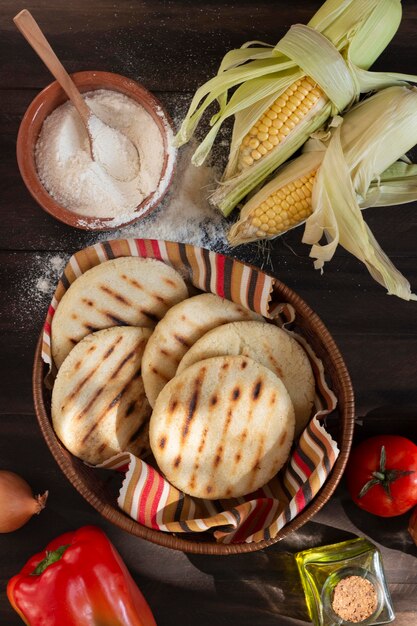 Bovenaanzicht heerlijk eten arrangement