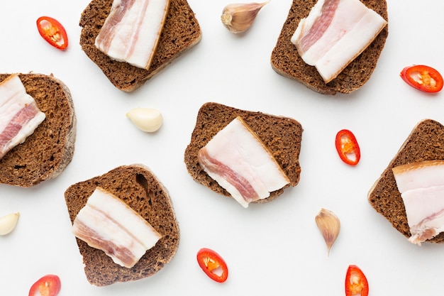 Bovenaanzicht heerlijk eten arrangement