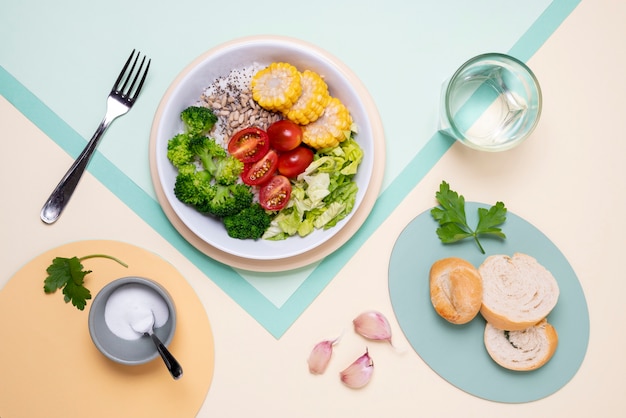 Gratis foto bovenaanzicht heerlijk gezond eten