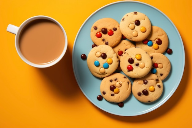 Bovenaanzicht heerlijk koekjes arrangement