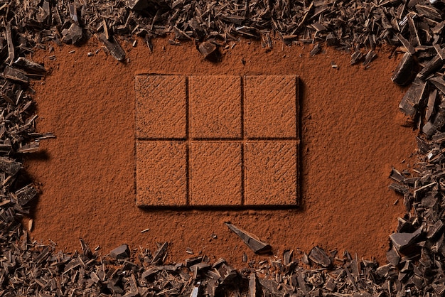 Gratis foto bovenaanzicht heerlijke chocolade en cacao