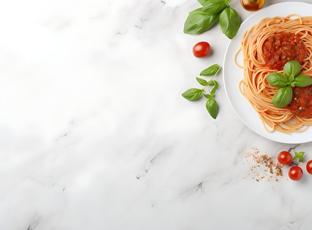 Bovenaanzicht heerlijke pasta
