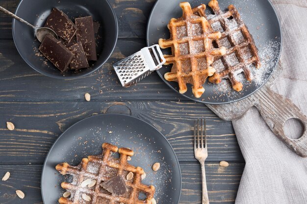 Bovenaanzicht heerlijke wafels