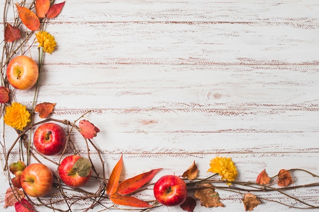 Bovenaanzicht herfst frame met kopie ruimte