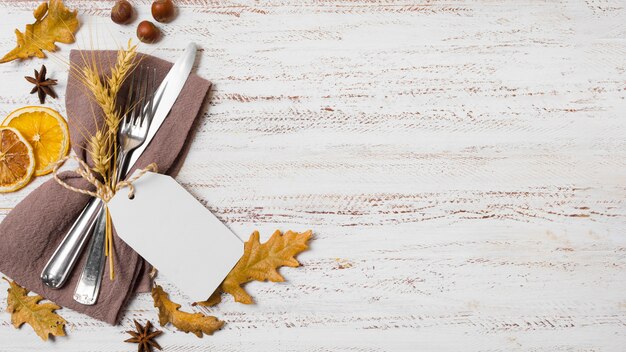Bovenaanzicht herfst frame met kopie-ruimte