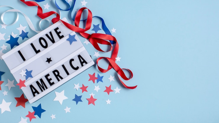 Gratis Foto bovenaanzicht ik hou van amerika bord met kopie-ruimte