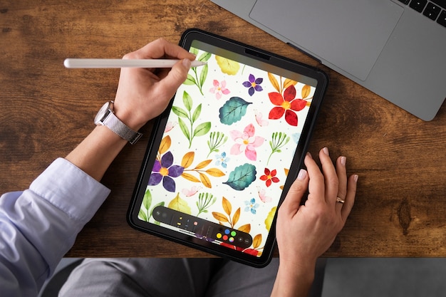 Bovenaanzicht illustrator tekenen op de ipad