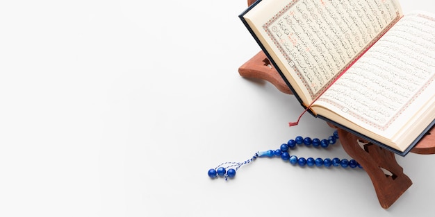 Bovenaanzicht islamitisch Nieuwjaar concept met kopie ruimte