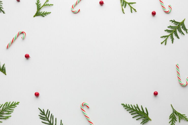 Gratis Foto bovenaanzicht kerstdecoratie met kopie ruimte