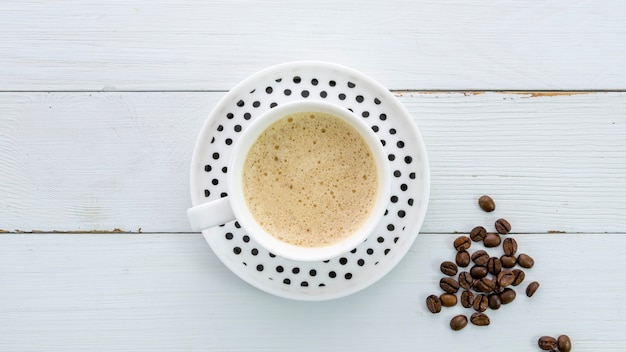 Bovenaanzicht kopje koffie