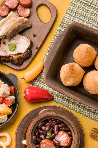 Bovenaanzicht lekker Braziliaans eten