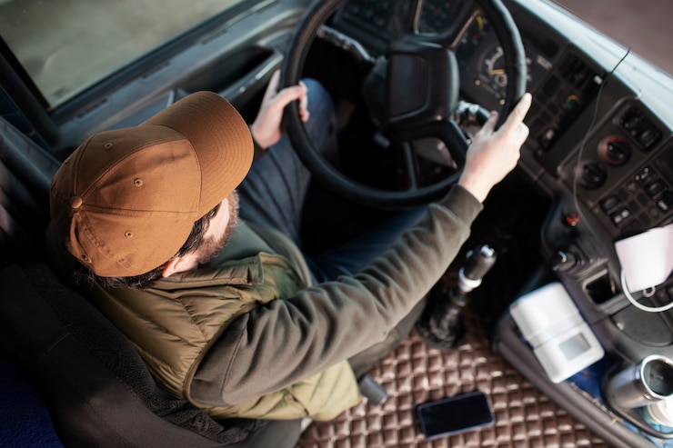 Gratis Foto bovenaanzicht man drinkwagen