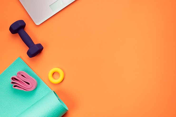 Gratis Foto bovenaanzicht op essentiële yoga-items