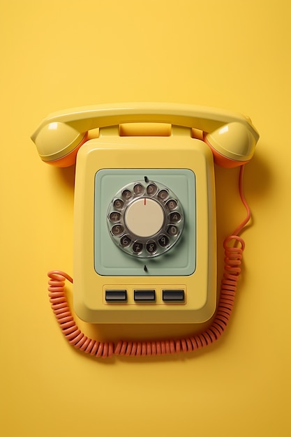 Bovenaanzicht op retro telefoon