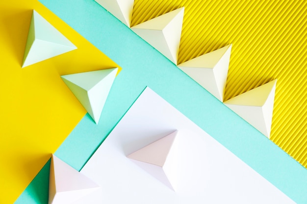 Bovenaanzicht papier geometrische vorm