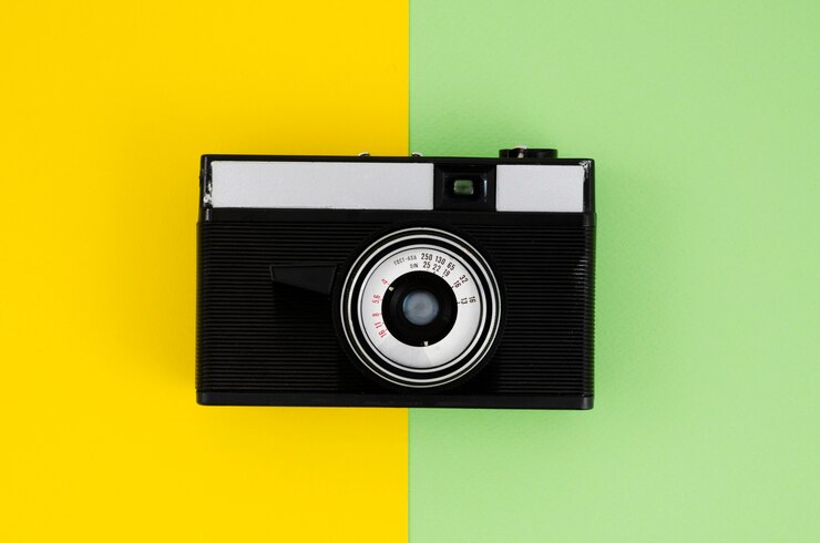 Gratis Foto bovenaanzicht professioneel camera-apparaat