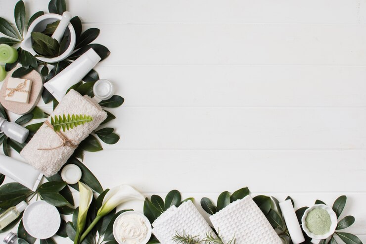 Gratis Foto bovenaanzicht regeling met spa items op witte achtergrond