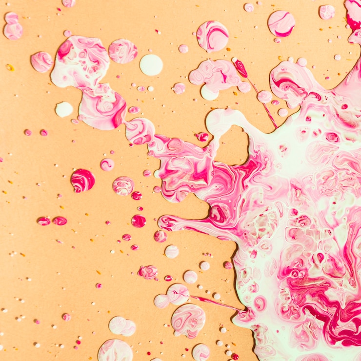 Gratis Foto bovenaanzicht roze en witte verfmix