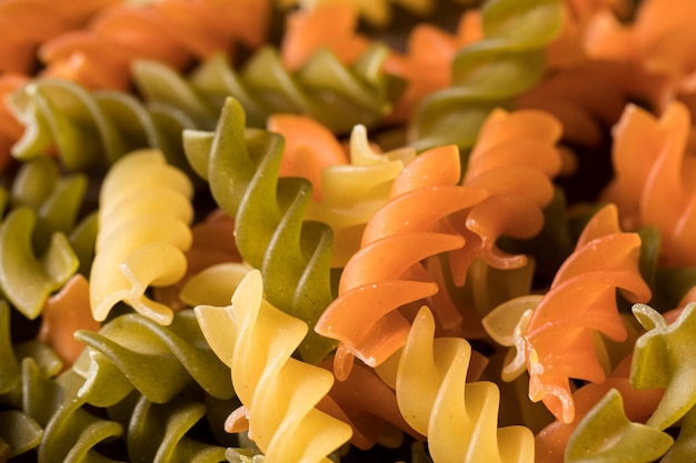 Bovenaanzicht samenstelling met verschillende pasta