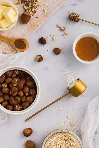 Bovenaanzicht smakelijke gastronomische snack