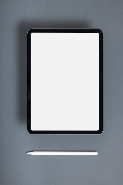 Bovenaanzicht tablet met minimaal display