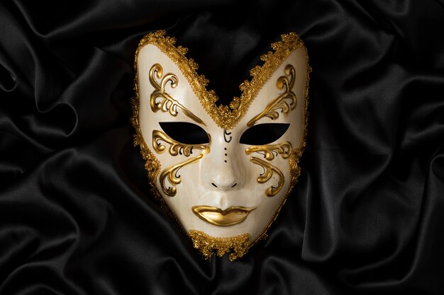 Bovenaanzicht theater masker stilleven