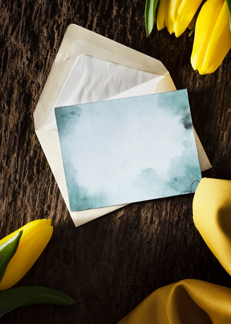 Gratis Foto bovenaanzicht tulpen frame met wenskaart