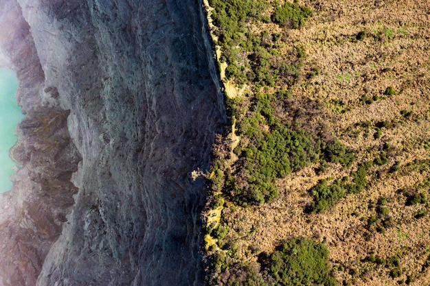 Bovenaanzicht van bergachtig landschap