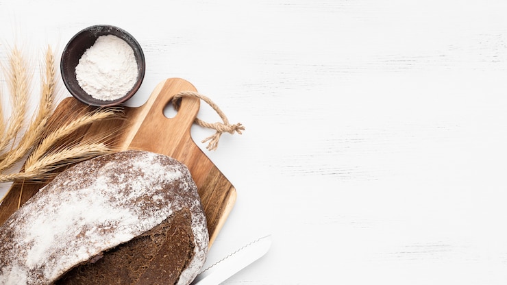 Gratis Foto bovenaanzicht van brood concept met kopie ruimte