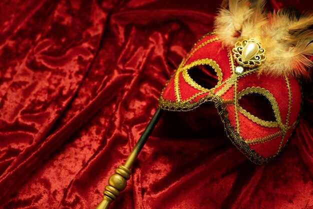 Bovenaanzicht van carnavalsmasker