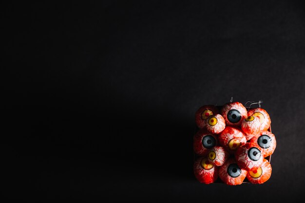 Bovenaanzicht van decoratieve oogbollen