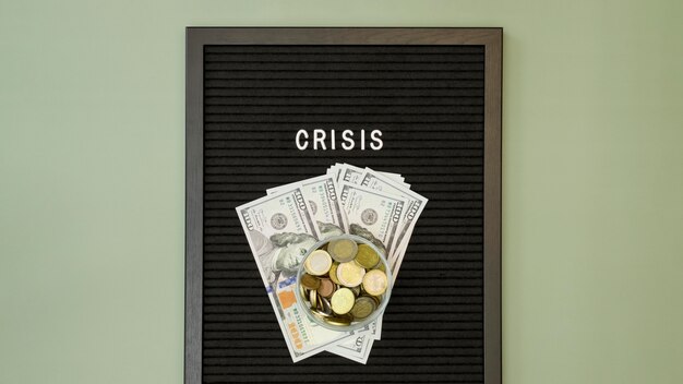 Bovenaanzicht van economie concept