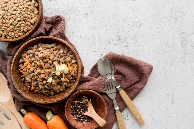 Bovenaanzicht van heerlijk gezond eten