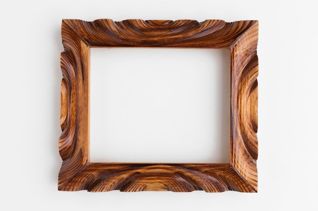 Bovenaanzicht van houten frame met kopie ruimte