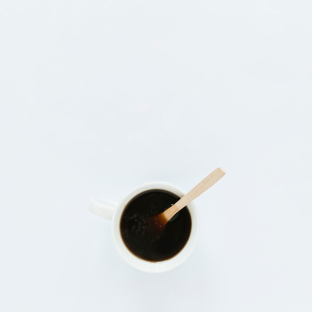 Gratis foto bovenaanzicht van koffie met kopie ruimte
