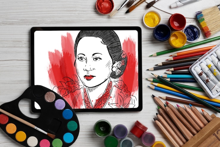 Gratis Foto bovenaanzicht van loopbaanbegeleidingsartikelen voor ontwerpers