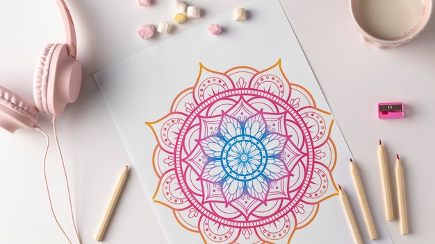 Gratis foto bovenaanzicht van mandala concept