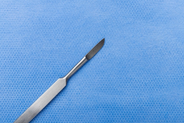 Bovenaanzicht van medische scalpel