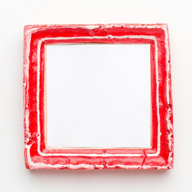 Bovenaanzicht van rood frame concept met kopie ruimte