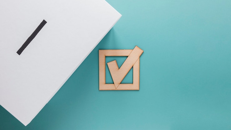 Gratis Foto bovenaanzicht van verkiezingen concept met kopie ruimte