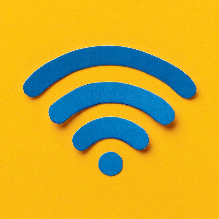 Gratis Foto bovenaanzicht van wi-fi-symbool