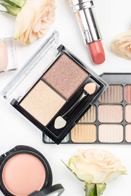 Bovenaanzicht verschillende samenstelling van cosmetica