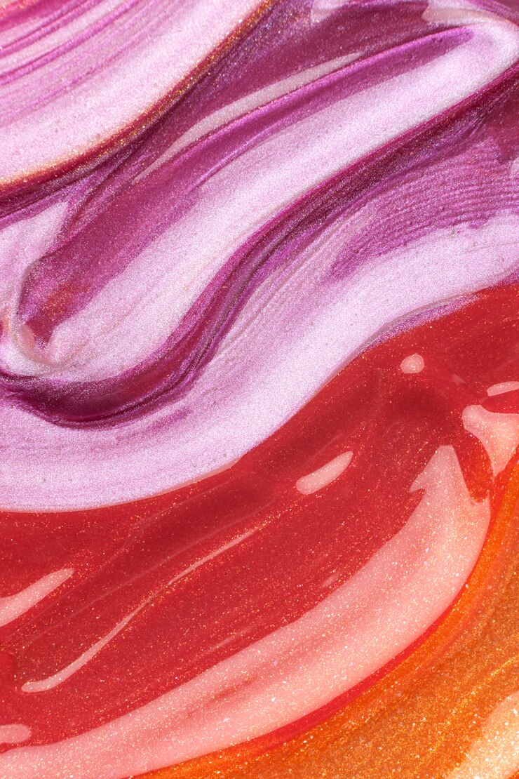 Gratis Foto bovenaanzicht verschillende tinten lipgloss mix
